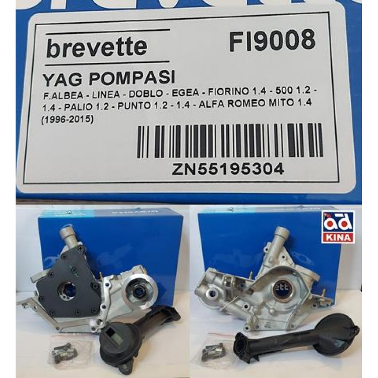 BREVETTE FI9008 | YAĞ POMPASI FI9008 ALBEA LINEA DOBLO EGEA FIORINO 1.4 500 1.2 1.4 PALIO 1.2 PUNTO 1.2 1.4 ALFA ROMEO MITO 1.4