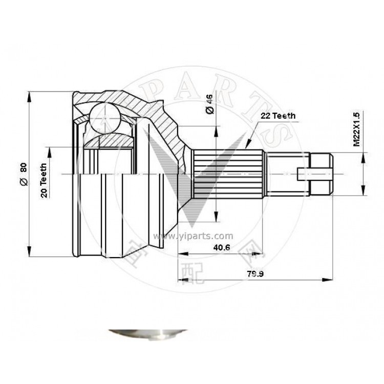 ELİTCAR AKS-0148 | AKS KAFASI DIŞ AKS0148 TEMPRA 1.6 7629457 (AK0013) ELİTCAR AKS-0148 | AKS KAFASI DIŞ AKS0148 TEMPRA 1.6 7629457 (AK0013)