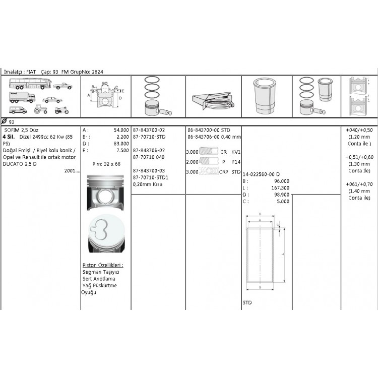ISS 8770710040000G | PİSTON SEGMAN 8770710 040 93,0 DUCATO MASTER-II MOVANO 2.5D S9U ISS 8770710040000G | PİSTON SEGMAN 8770710 040 93,0 DUCATO MASTER-II MOVANO 2.5D S9U