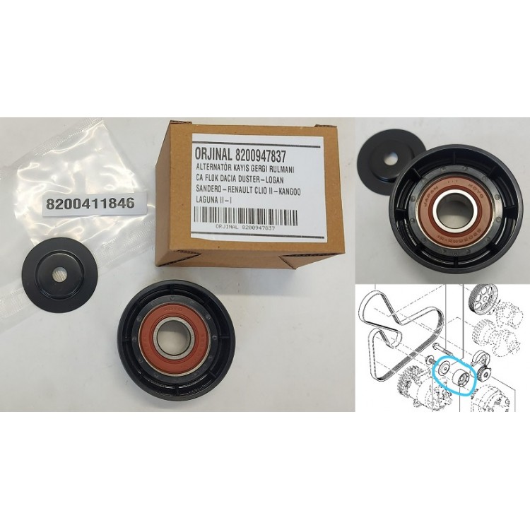 OEM 8200947837 | ALTERNATÖR GERGİ RULMANI 8200947837 DUSTER LOGAN SANDERO CLIO II KANGO LAGUNA