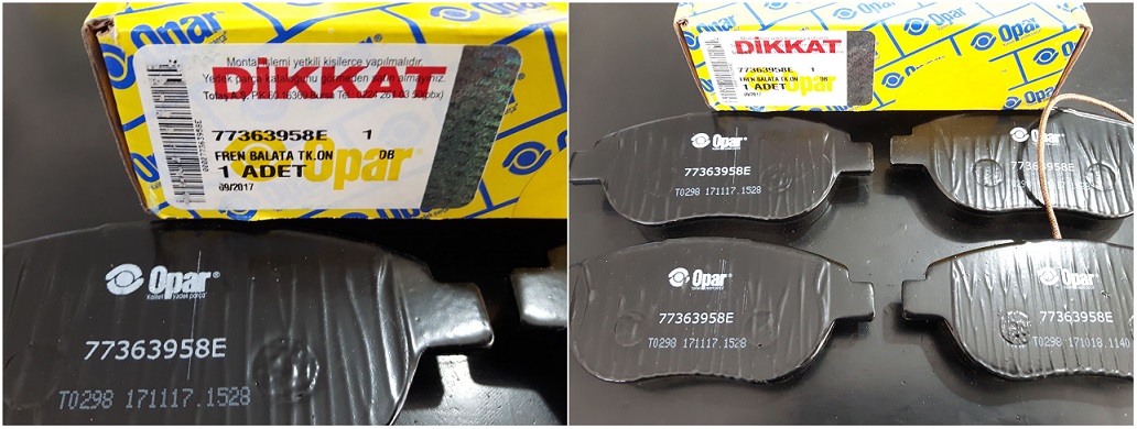 OPAR 77363958E | DİSK BALATA ÖN 77363958E DOBLO 1.3 1.9 JTD KABLOLU