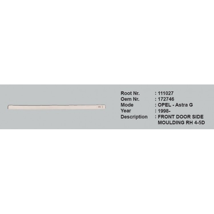 ROOT 111027 | KAPI ÇITASI ÖN SAĞ 172746 111027 ASTRA-G 98 03 ARMALI ASTARLI