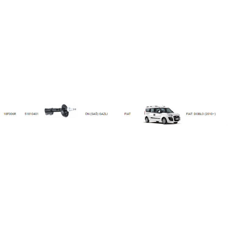 TECHNOSHOCK 18F006R | AMORTİSÖR ÖN SAĞ 18F006R DOBLO 2010- TECHNOSHOCK 18F006R | AMORTİSÖR ÖN SAĞ 18F006R DOBLO 2010-