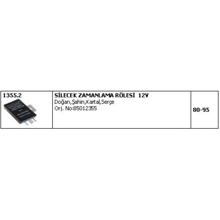 UNUVAR 1355-2 | SİLGİ FASILA RÖLESİ 1355.2 DKS SERÇE