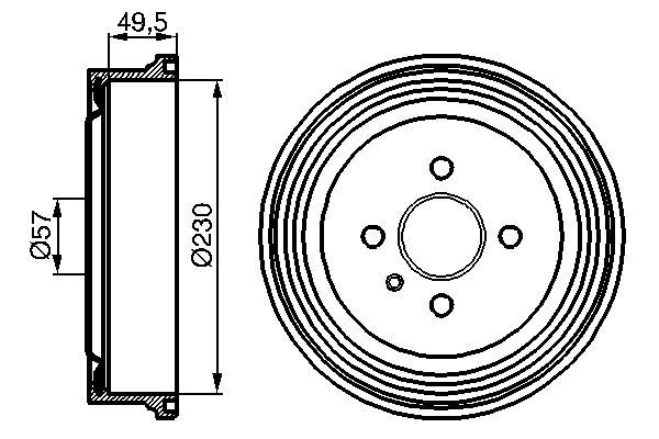 BOSCH 0986477100 | ARKA FREN KAMPANASI ASTRA G ASTRA H CORSA C
