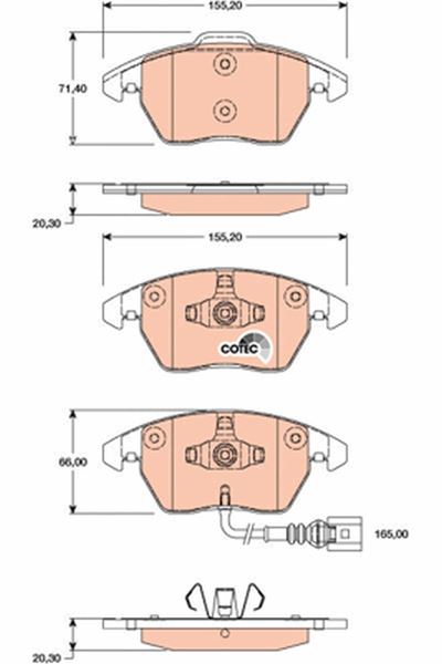 TRW GDB1807 | DISK BALATA ON AUDI TT ROADSTER 1.8 TFSI,2.0 TFSI,2.0 TFSI 3.2 V6  07-10  TT  3.2 V6- 2.0 TFSI QUATTRO 1.8 TFSI 2.0 TFSI 06-14 A1-A3 SPORTBACK 2.0 TFSI QUATTRO 2.0 TFSI  2.0 TDI QUATTRO 1.6 FSI 1.4 TF