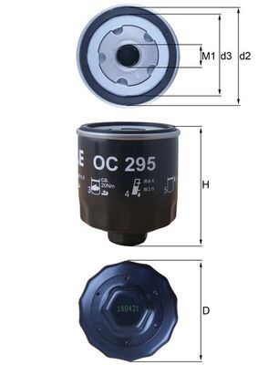 MAHLE OC295 | YAG FILTRESI SOMUNLU TIP VOLKSWAGEN BORA 1.6 16V/POLO 1.4 94-99 1.4 16V 99-/SKODA FABIA 1.4 16V 00-/SEAT CORDOBA/IBIZA 1.4 93-99 1.4 16V 99-/TOLEDO II/LEON I 99-05 1.6 16V
