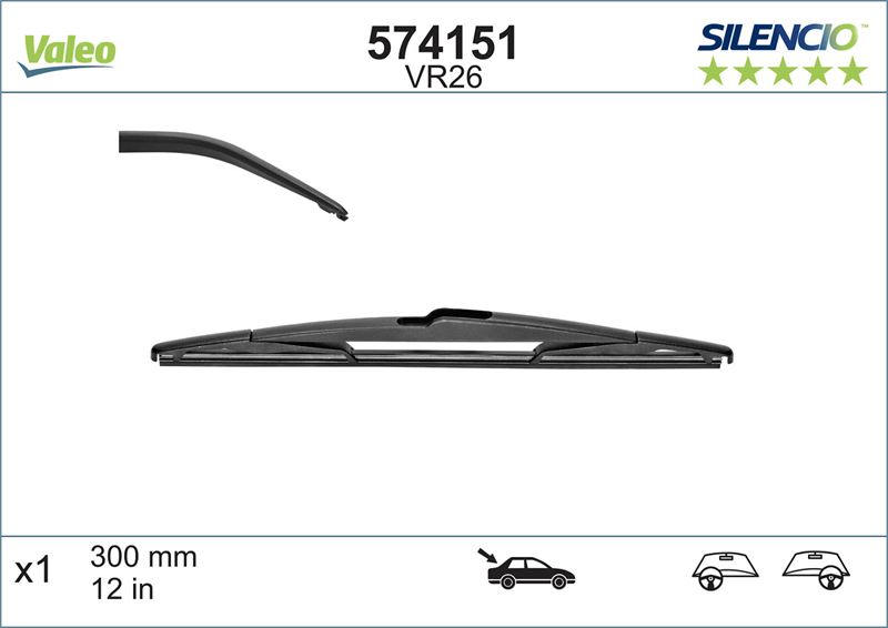VALEO 574151 | SILECEK SUPURGESI SILENCIO ARKA 300MM RENAULT CLIO III-MODUS-PUNTO VALEO 574151 | SILECEK SUPURGESI SILENCIO ARKA 300MM RENAULT CLIO III-MODUS-PUNTO
