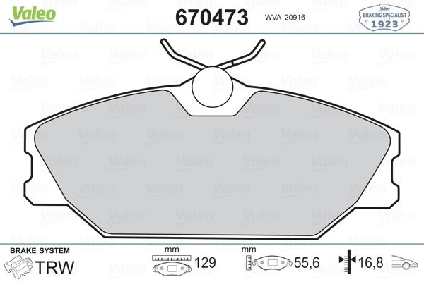 VALEO 670473 | DISK BALATA ON RENAULT LAGUNA 99-;MEGANE 99-;SCENIC 99-