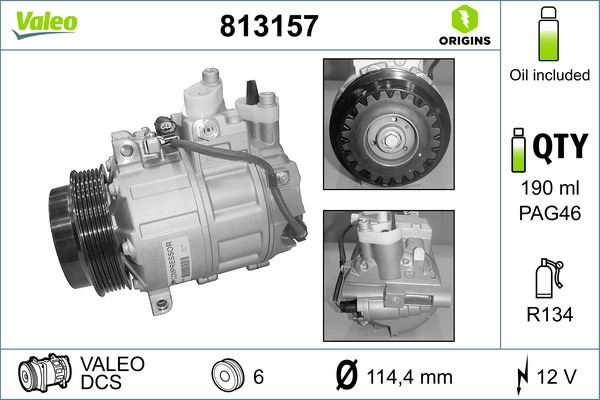 VALEO 813157 | KLIMA KOMPRESORU MERCEDES C SERIE 02- VALEO 813157 | KLIMA KOMPRESORU MERCEDES C SERIE 02-