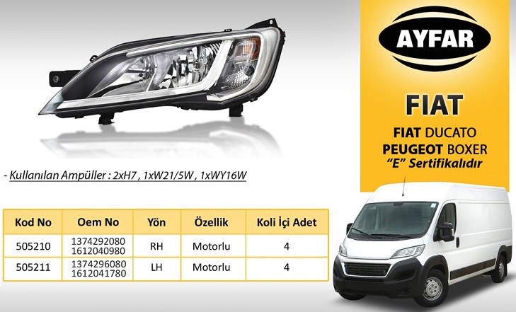 AYFAR 505211 | FAR SOL 505211 DUCATO BOXER JUMPER (14->) MOTORLU
