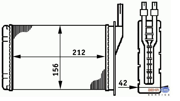 KALE 0581842AL | KALORIFER RADYATORU 2 SIRA CU+PL SISTEM RENAULT R9-R11 BAKIR BORULU