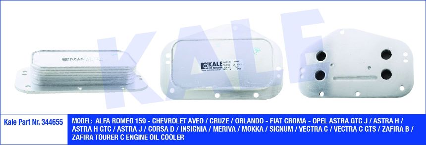 KALE 353405 | YAG SOGUTUCU OPEL, CHEVROLET, VAUXHALL ADAM, ASTRA J, CASCADA, CORSA D, CORSA E, INSIGNIA, MERIVA, MOKKA, ZAFIRA AVEO, CRUZE, TRAX ADAM, ASTRA, CORSA, INSIGNIA, MERIVA, MOKKA, ZAFIRA 1.4 06-